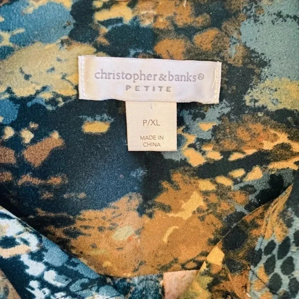 Christopher & Banks*  Faux Suede Camo Multicolored long sleeves Jacket Size XLP - Picture 7 of 7